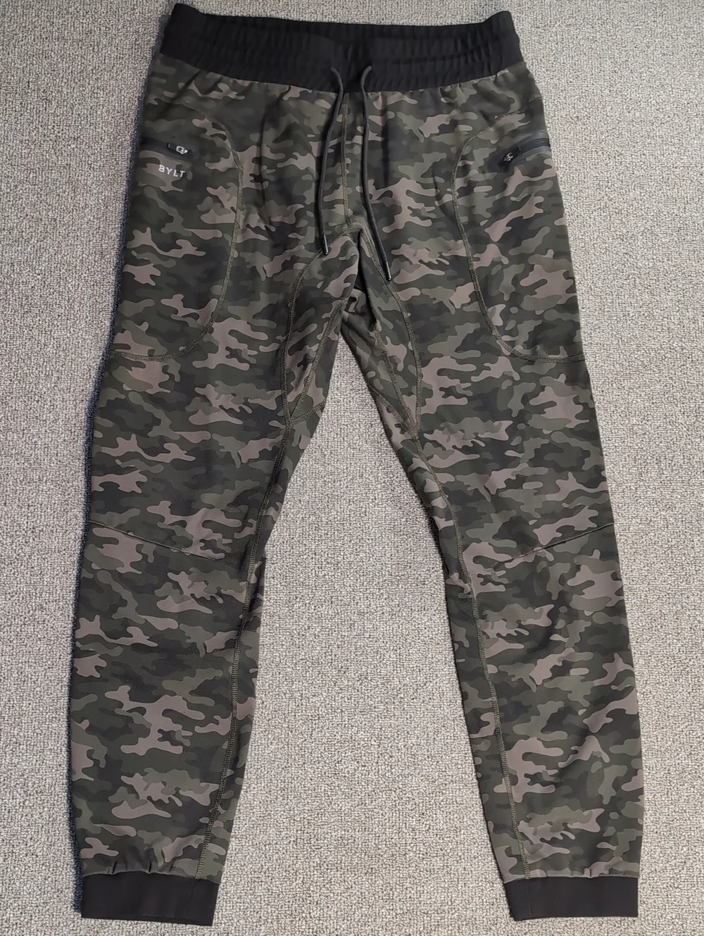 BYLT Elite Jogger Pants Size XL in Forest Camo Green Performance Stretch Lounge